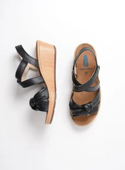 Sandalen<Wolky Sisal - zwart leer zwartleer