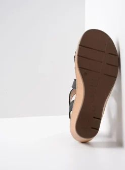 Sandalen<Wolky Sisal - zwart leer zwartleer