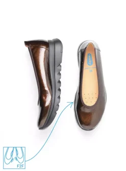 Instappers<Wolky Snallerina F2F - koper lak biocare koperlakbiocare