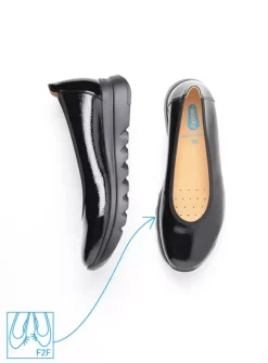 Instappers<Wolky Snallerina F2F - zwart lak biocare zwartlakbiocare