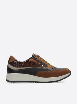 Lage Veterschoenen|Sneakers<Wolky Sprint - cognac combi leer cognaccombileer