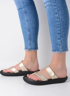 Slippers<Wolky Tahiti - goud leer goudleer