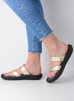 Slippers<Wolky Tahiti - goud leer goudleer