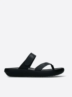 Slippers<Wolky Tahiti - zwart leer zwartleer