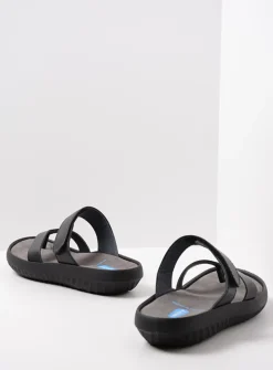 Slippers<Wolky Tahiti - zwart leer zwartleer
