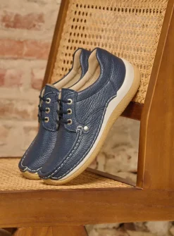 Lage Veterschoenen|Sneakers<Wolky Taranta - blauw leer blauwleer