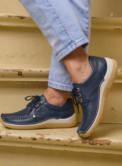 Lage Veterschoenen|Sneakers<Wolky Taranta - blauw leer blauwleer