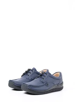 Lage Veterschoenen|Sneakers<Wolky Taranta - donkerblauw leer donkerblauwleer