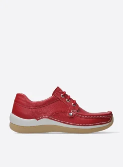 Lage Veterschoenen|Sneakers<Wolky Taranta - rood leer roodleer