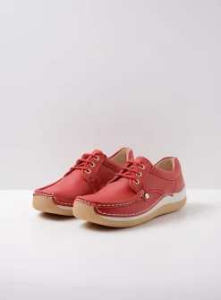 Lage Veterschoenen|Sneakers<Wolky Taranta - rood leer roodleer