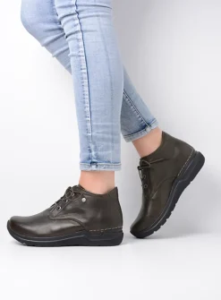 Hoge Veterschoenen|Wandelschoenen<Wolky Truth HV - cactus leer cactusleer