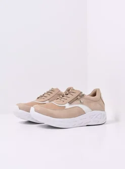 Lage Veterschoenen|Wandelschoenen<Wolky Vitality S2F - beige combi stretch leer beigecombistretchleer