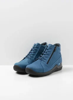 Hoge Veterschoenen|Wandelschoenen<Wolky Why - atlantisch blauw nubuck atlantischblauwnubuck