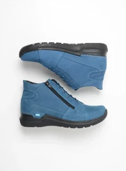 Hoge Veterschoenen|Wandelschoenen<Wolky Why - atlantisch blauw nubuck atlantischblauwnubuck