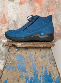 Hoge Veterschoenen|Wandelschoenen<Wolky Why - atlantisch blauw nubuck atlantischblauwnubuck