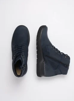 Hoge Veterschoenen|Wandelschoenen<Wolky Whynot - blauw nubuck blauwnubuck