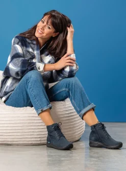 Hoge Veterschoenen|Wandelschoenen<Wolky Whynot - blauw nubuck blauwnubuck