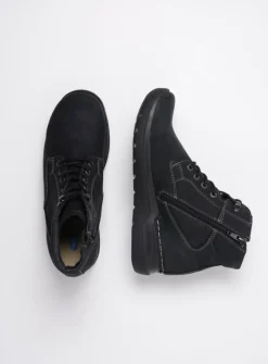 Hoge Veterschoenen|Wandelschoenen<Wolky Whynot - zwart nubuck zwartnubuck