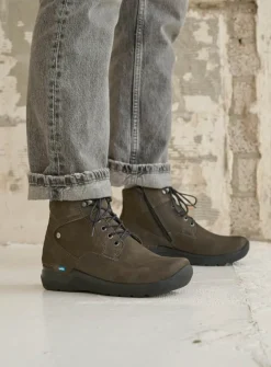 Hoge Veterschoenen|Wandelschoenen<Wolky Whynot HV - asfalt nubuck asfaltnubuck