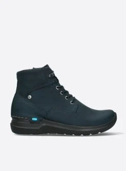 Hoge Veterschoenen|Wandelschoenen<Wolky Whynot HV - blauw nubuck blauwnubuck