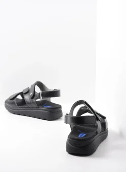 Sandalen<Wolky Yard - zwart leer zwartleer