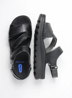 Sandalen<Wolky Yard - zwart leer zwartleer