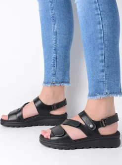 Sandalen<Wolky Yard - zwart leer zwartleer